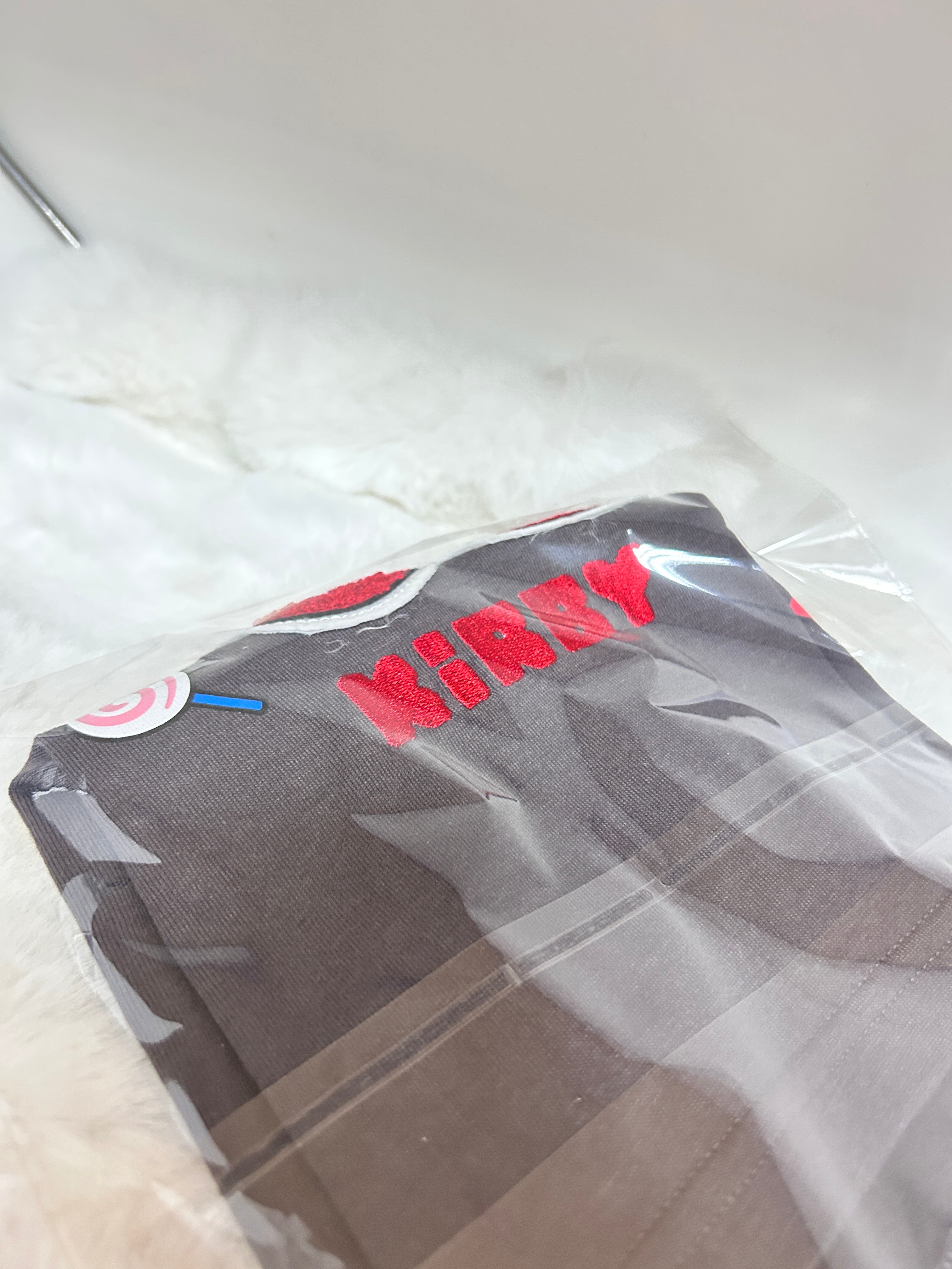[現貨] 星之卡比小童深灰黑色刺繡T-Shirt (Size: 100)