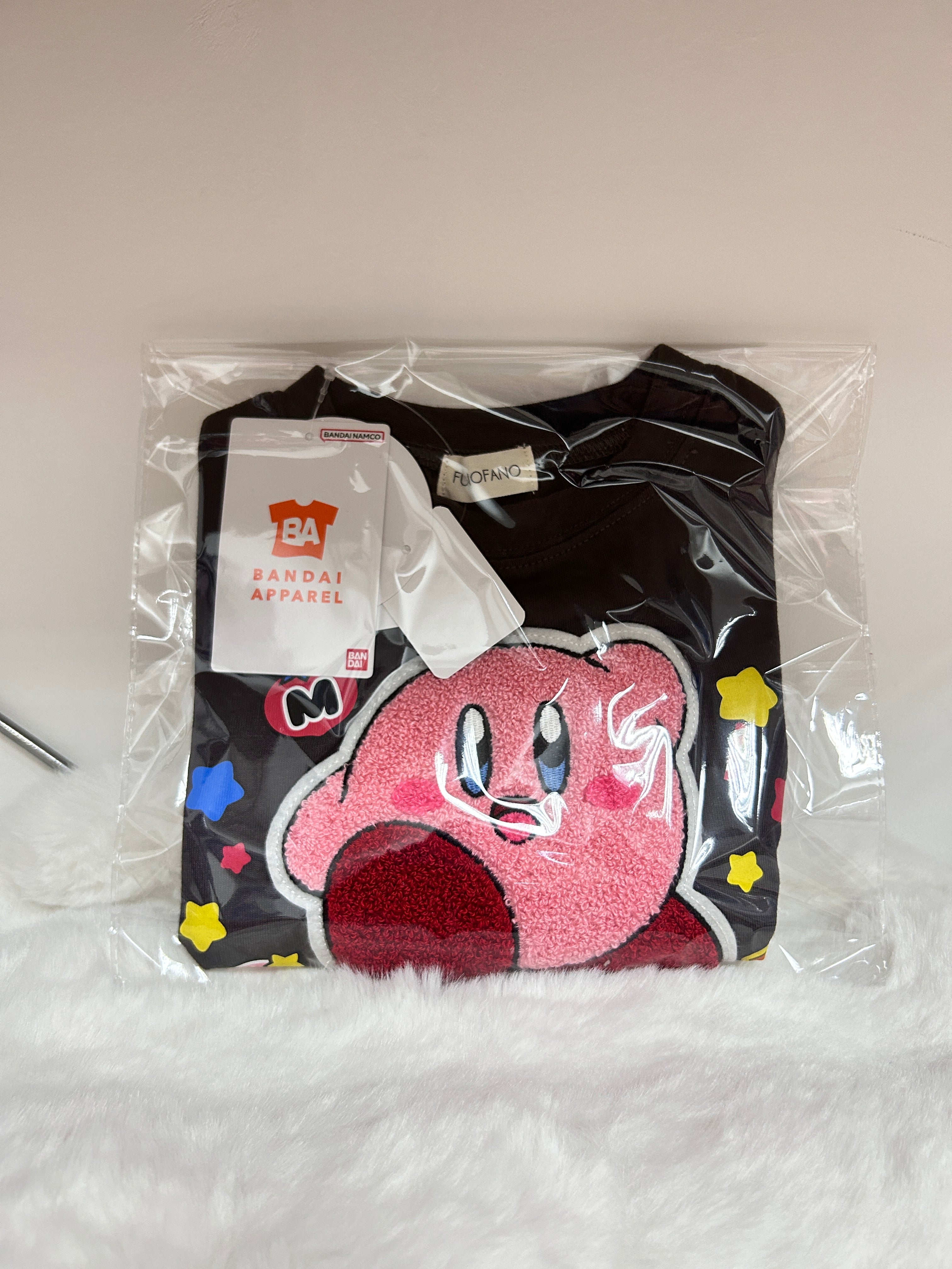 [現貨] 星之卡比小童深灰黑色刺繡T-Shirt (Size: 100)