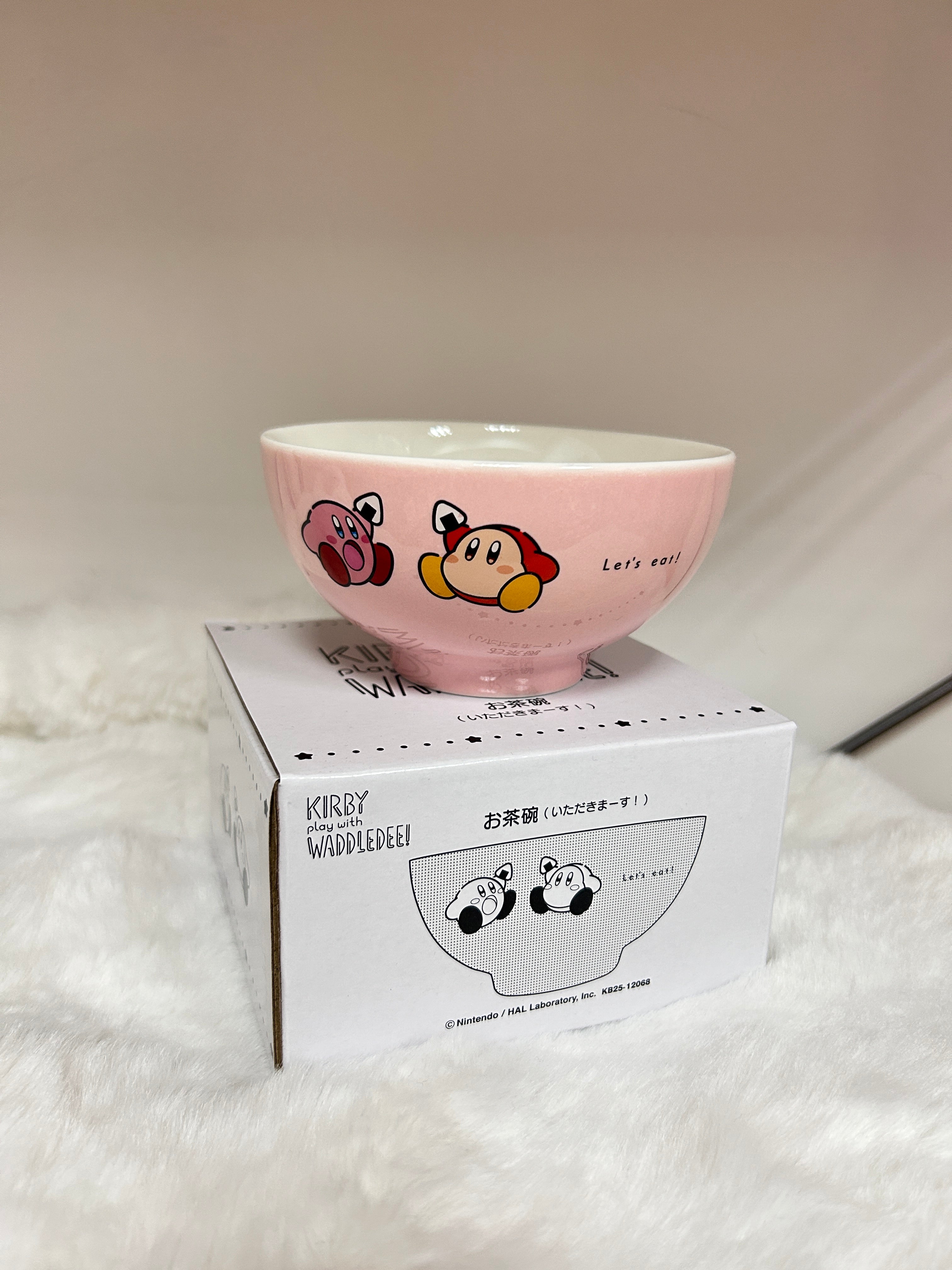 [現貨] 星之卡比Kirby Play with Waddle Dee陶瓷飯碗 (粉紅色)