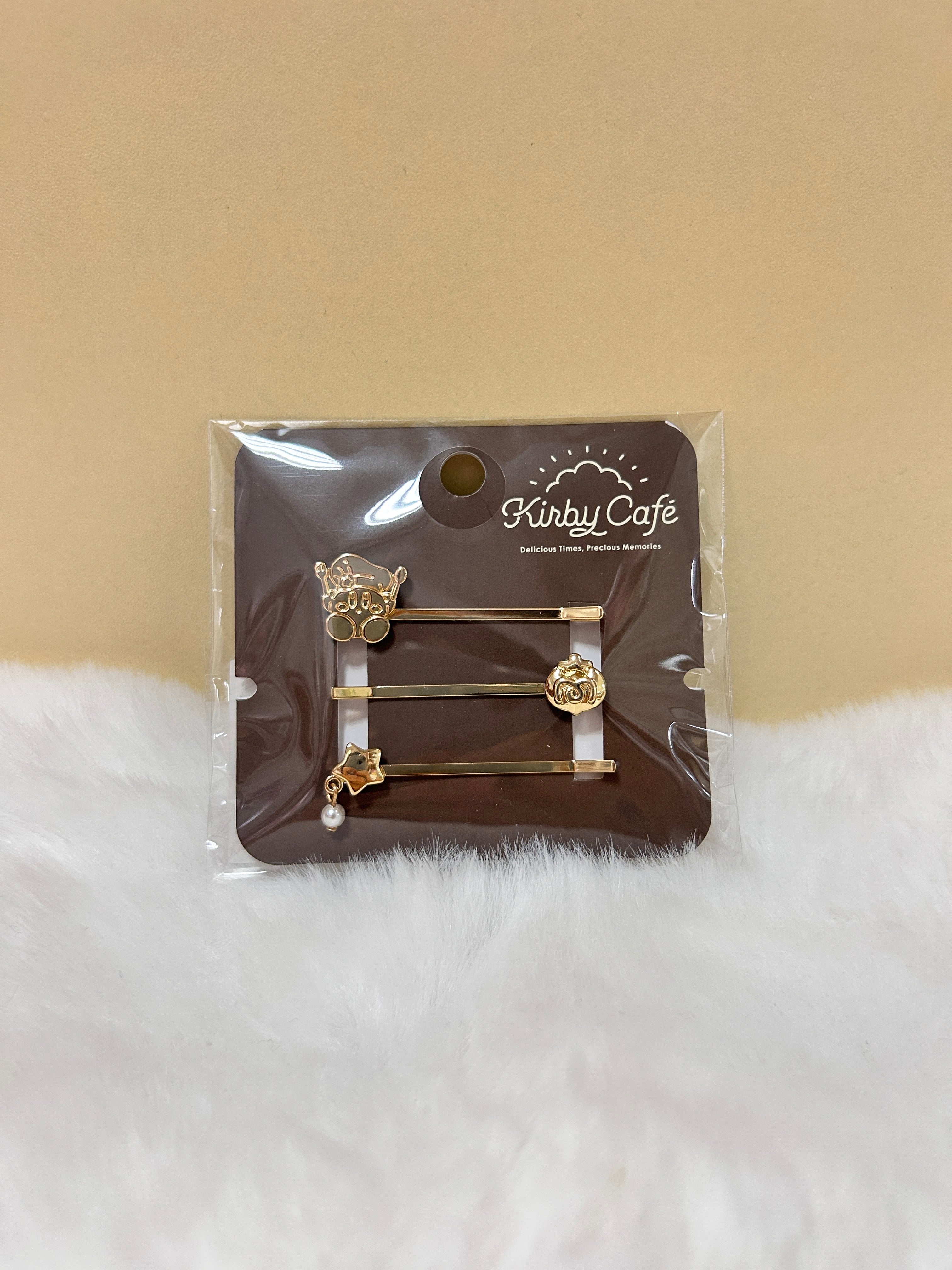 [現貨] 星之卡比KirbyCafe金色一組三件髮夾