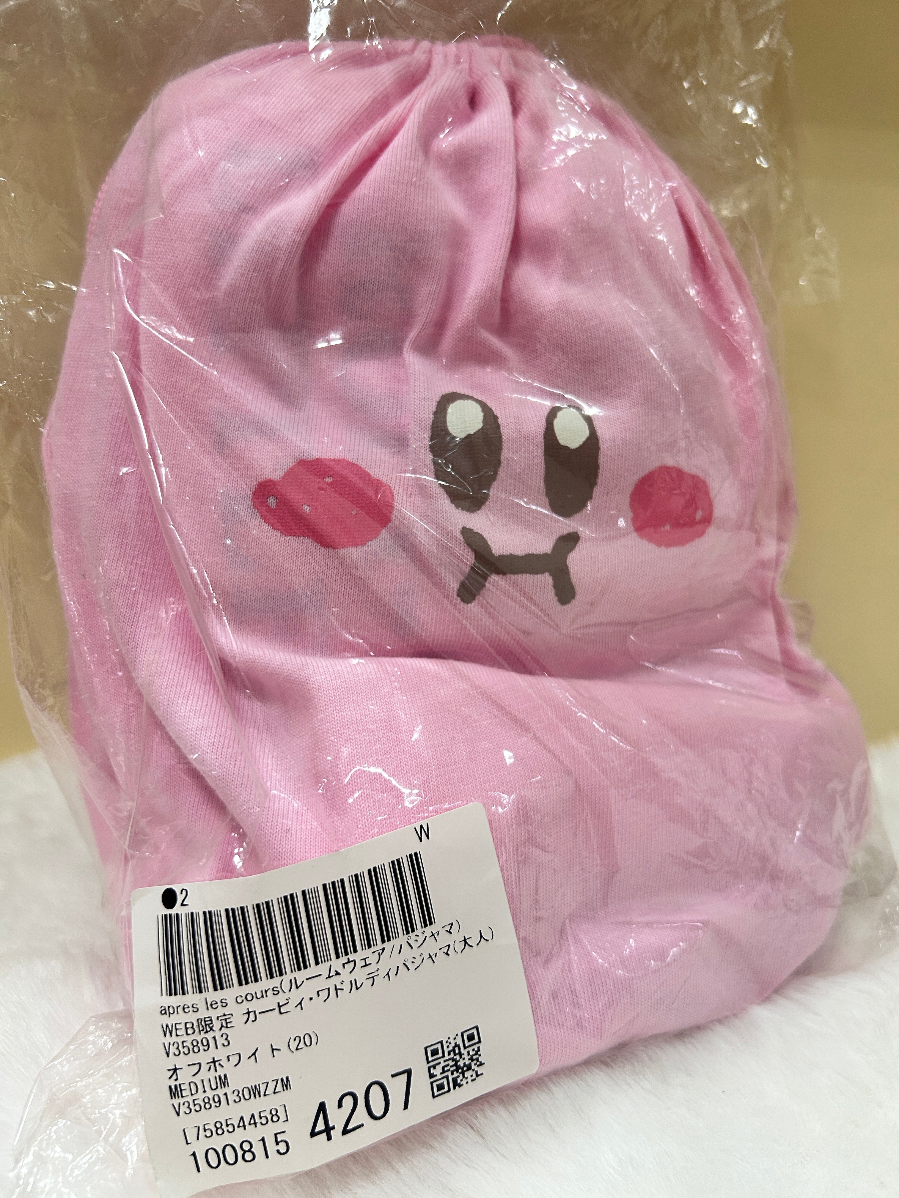 [現貨] 星之卡比睡衣短袖套裝連綿質抽袋